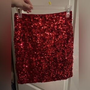 Red Sequin Mini Skirt – Sparkle Party Skirt